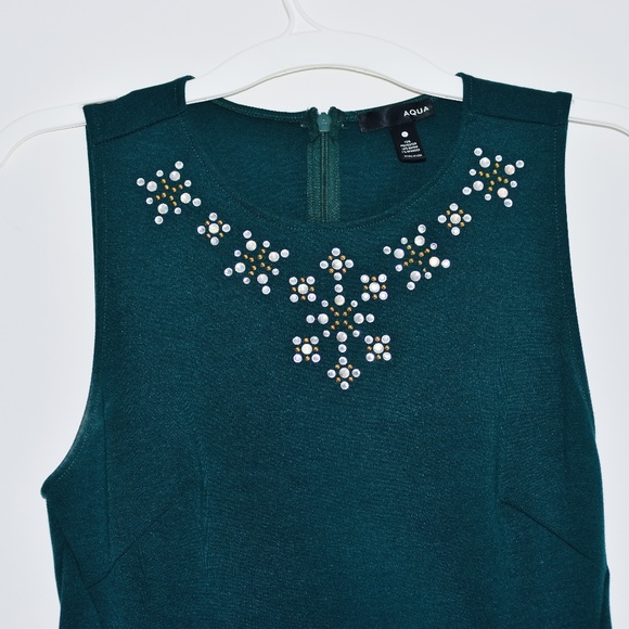 Dark Green skater dress with crystal design - Picture 3 of 7